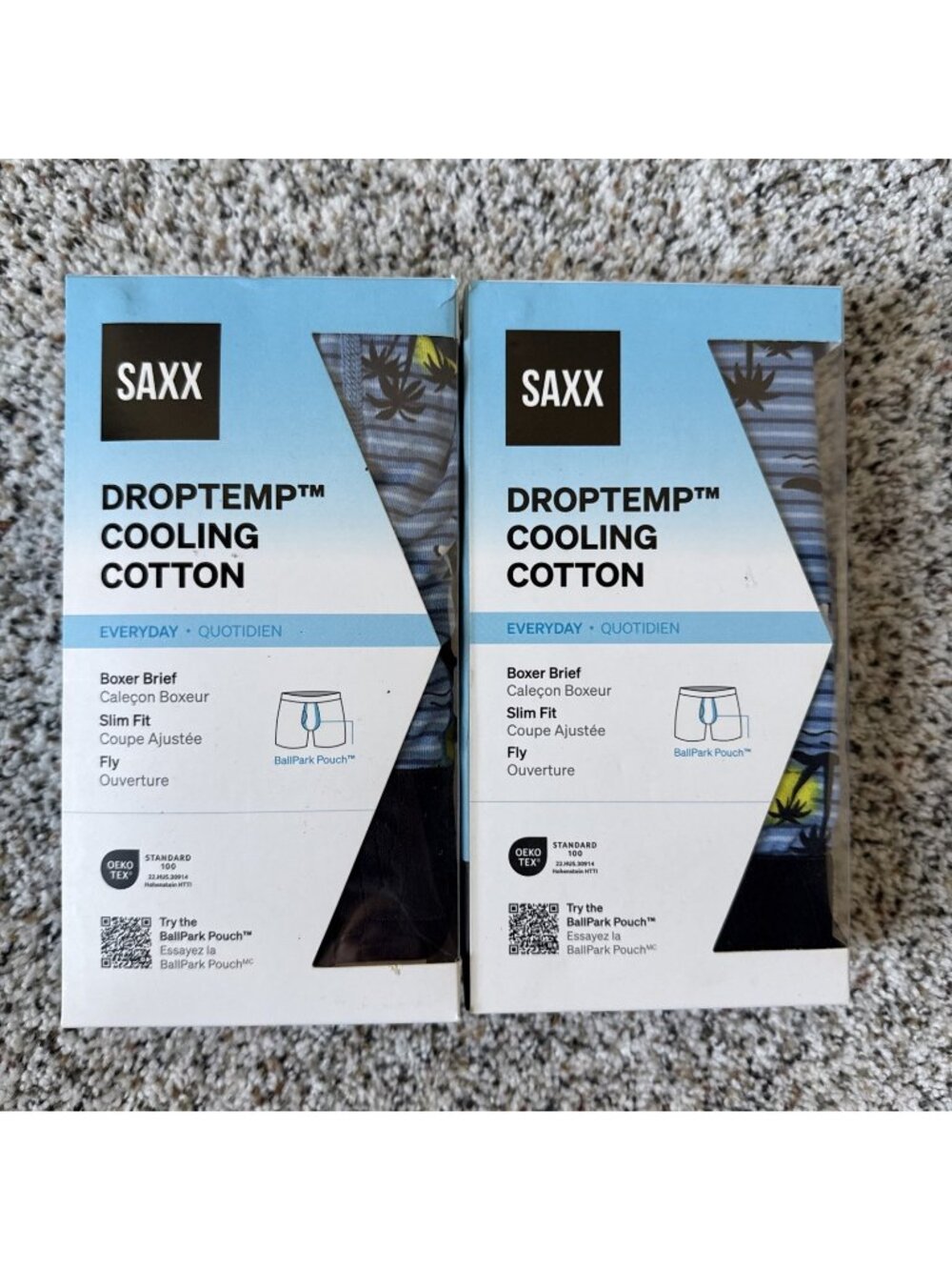 New SAXX Droptemp™ Cooling Cotton SLIM FIT Boxer Brief Underwear Size Small